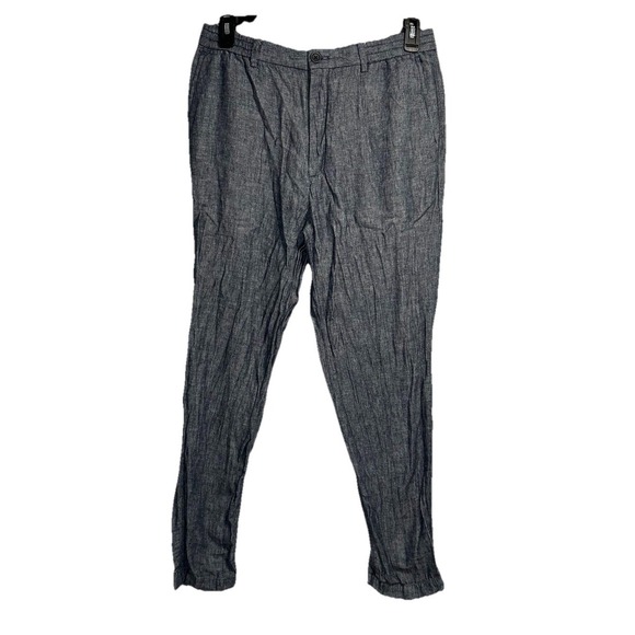 Banana Republic‎ Mason Athletic Tapered Pants Men's 34x29 Blue Linen Preppy - Picture 1 of 4